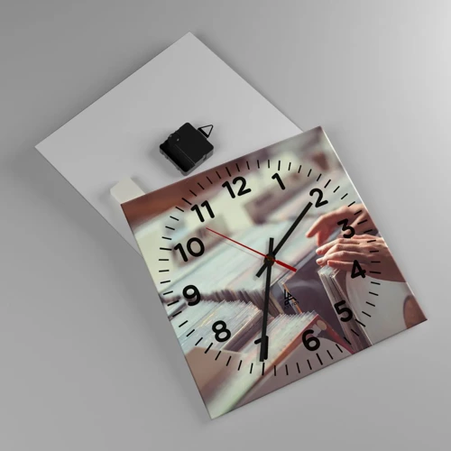 Reloj de pared - Reloj de vidrio - En busca de emociones - 30x30 cm