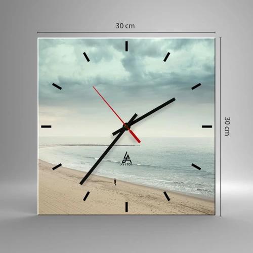 Reloj de pared - Reloj de vidrio - En busca de la paz - 30x30 cm