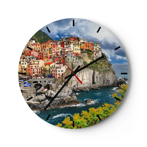 Reloj de pared - Reloj de vidrio - En el acantilado - 30x30 cm