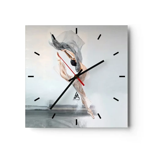 Reloj de pared - Reloj de vidrio - En el arrebato de la danza - 30x30 cm