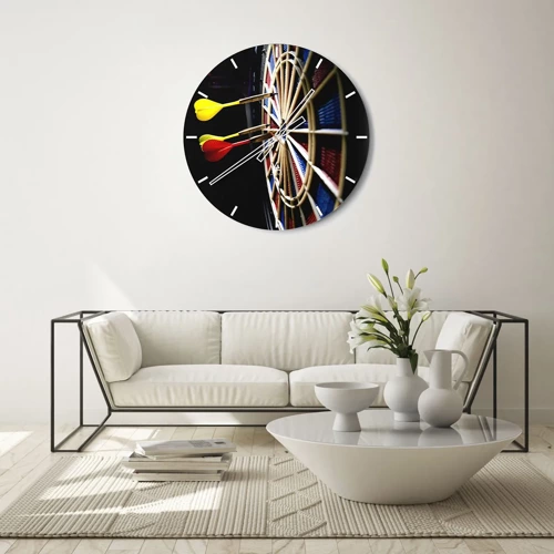 Reloj de pared - Reloj de vidrio - En el blanco - 30x30 cm