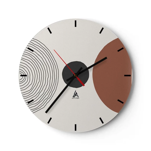 Reloj de pared - Reloj de vidrio - En el centro de la atención - 30x30 cm