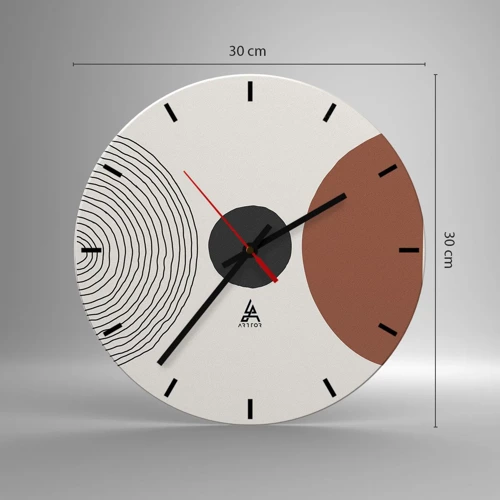 Reloj de pared - Reloj de vidrio - En el centro de la atención - 30x30 cm