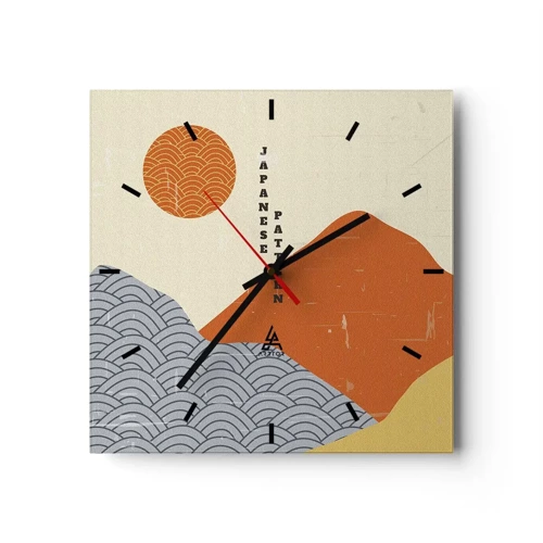 Reloj de pared - Reloj de vidrio - En el espíritu japonés - 30x30 cm