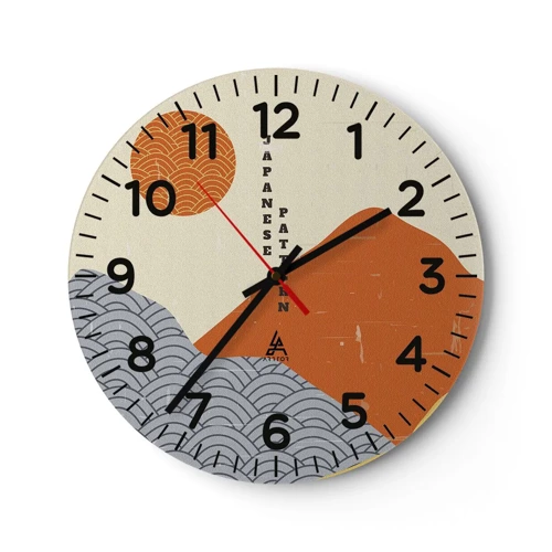 Reloj de pared - Reloj de vidrio - En el espíritu japonés - 30x30 cm