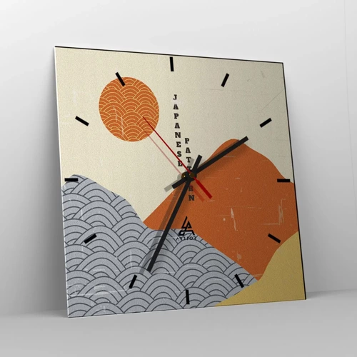 Reloj de pared - Reloj de vidrio - En el espíritu japonés - 40x40 cm
