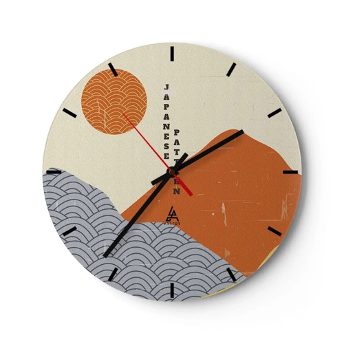 Reloj de pared - Reloj de vidrio - En el espíritu japonés - 40x40 cm