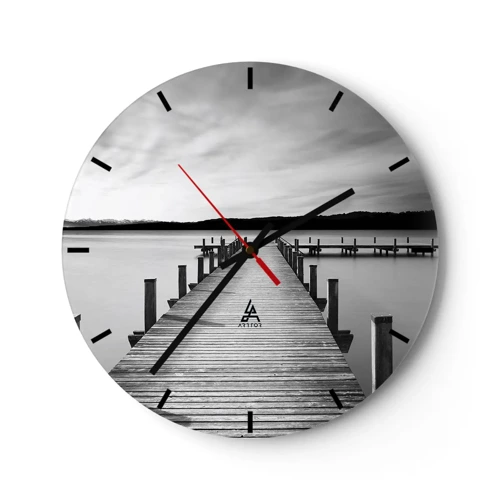 Reloj de pared - Reloj de vidrio - En el lago de la paz - 30x30 cm