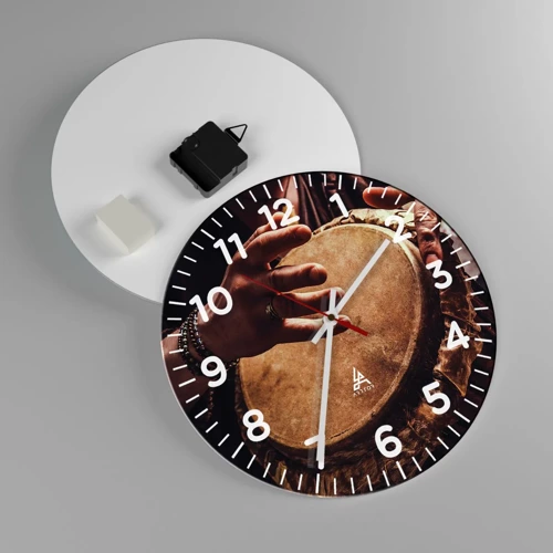 Reloj de pared - Reloj de vidrio - En el ritmo del corazón - 30x30 cm
