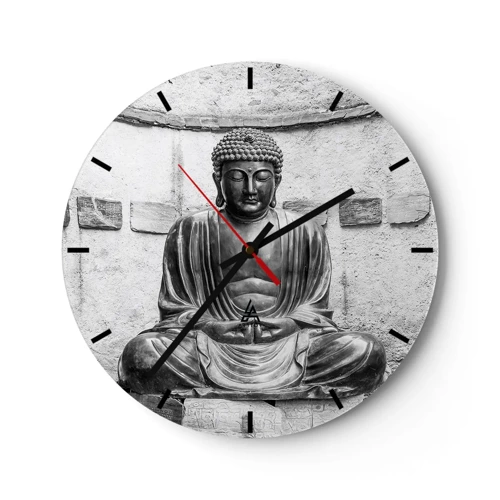 Reloj de pared - Reloj de vidrio - En la fuente de la paz - 40x40 cm