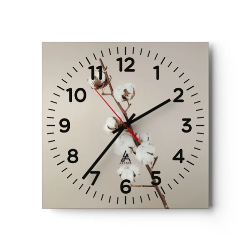 Reloj de pared - Reloj de vidrio - En la fuente de la suavidad - 40x40 cm