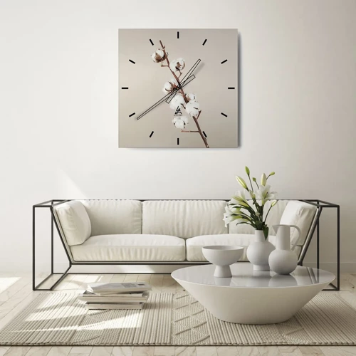 Reloj de pared - Reloj de vidrio - En la fuente de la suavidad - 40x40 cm