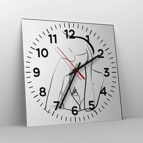 Reloj de pared - Reloj de vidrio - En la ola de sueños - 30x30 cm