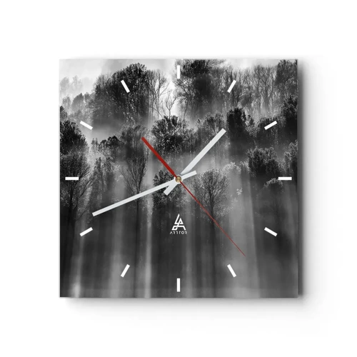 Reloj de pared - Reloj de vidrio - En los flujos de luz - 30x30 cm