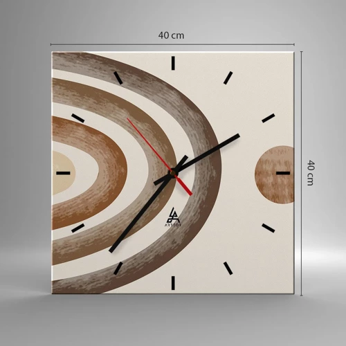 Reloj de pared - Reloj de vidrio - En otro mundo - 40x40 cm