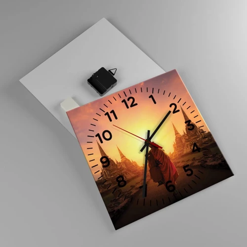 Reloj de pared - Reloj de vidrio - En paz por la eternidad - 30x30 cm