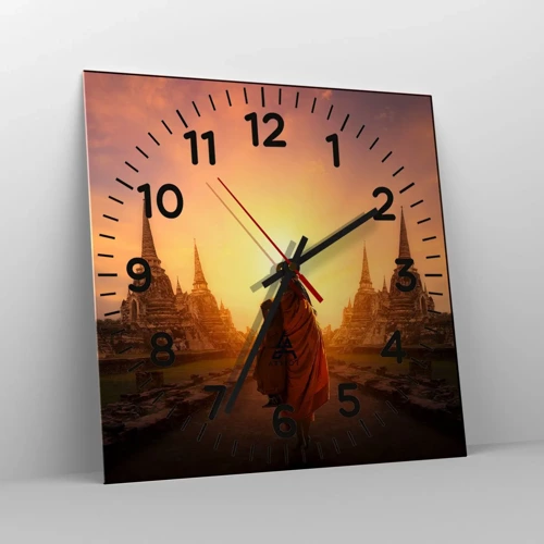 Reloj de pared - Reloj de vidrio - En paz por la eternidad - 30x30 cm