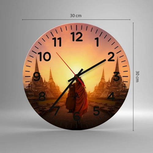 Reloj de pared - Reloj de vidrio - En paz por la eternidad - 30x30 cm