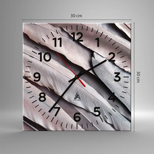 Reloj de pared - Reloj de vidrio - En rosa plateado - 30x30 cm