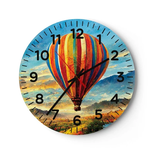Reloj de pared - Reloj de vidrio - En silencio se ve el horizonte - 40x40 cm