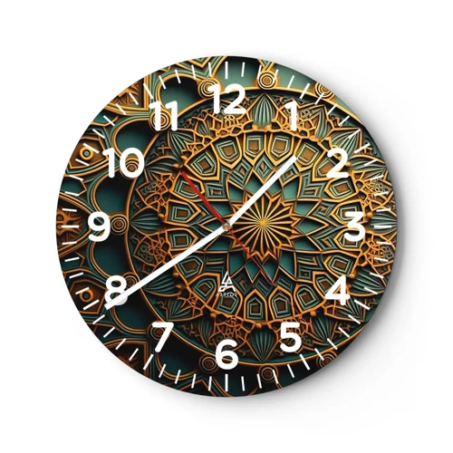 Reloj de pared - Reloj de vidrio - En un clima árabe - 30x30 cm