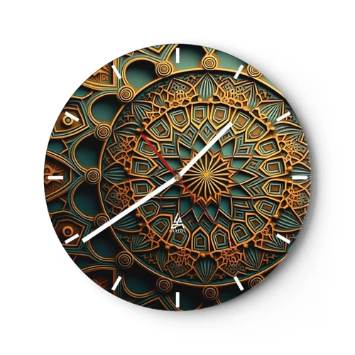 Reloj de pared - Reloj de vidrio - En un clima árabe - 40x40 cm