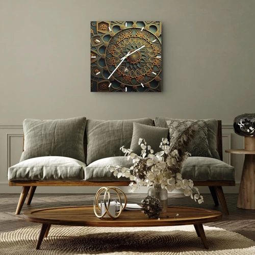 Reloj de pared - Reloj de vidrio - En un clima árabe - 40x40 cm