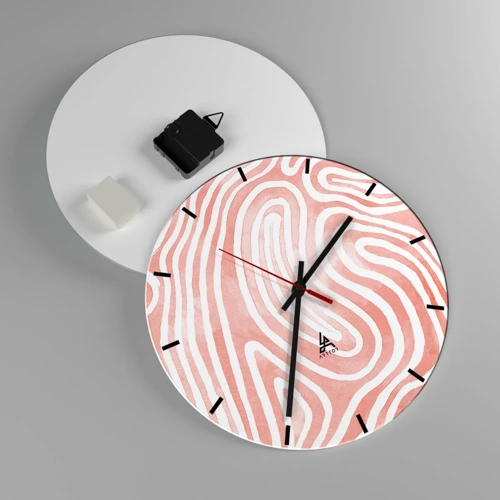 Reloj de pared - Reloj de vidrio - En un laberinto de coral - 30x30 cm