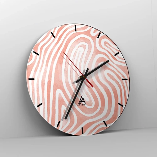 Reloj de pared - Reloj de vidrio - En un laberinto de coral - 30x30 cm