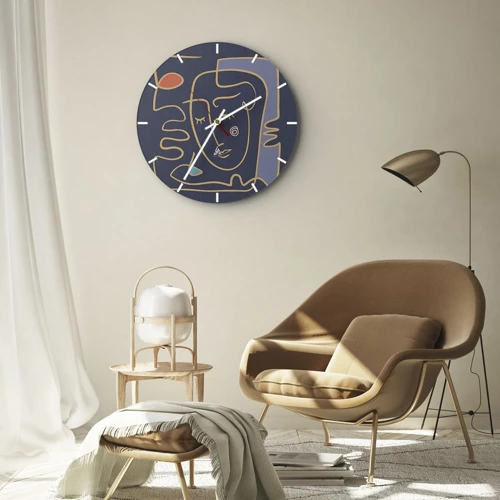 Reloj de pared - Reloj de vidrio - En un maravilloso sueño - 30x30 cm