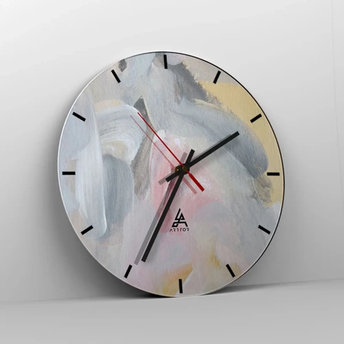 Reloj de pared - Reloj de vidrio - En un mundo de colores pastel - 30x30 cm