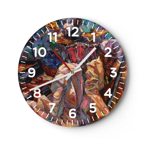 Reloj de pared - Reloj de vidrio - En un ritmo mágico - 30x30 cm