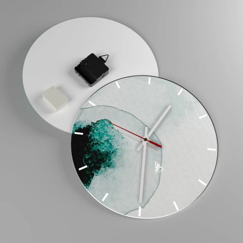 Reloj de pared - Reloj de vidrio - En una gota de agua - 30x30 cm