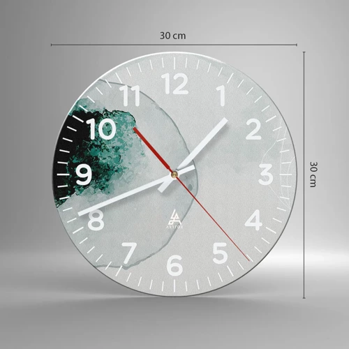 Reloj de pared - Reloj de vidrio - En una gota de agua - 30x30 cm