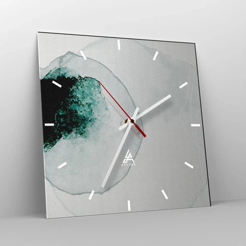 Reloj de pared - Reloj de vidrio - En una gota de agua - 40x40 cm