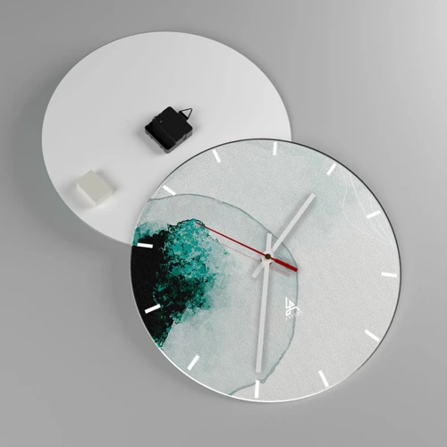 Reloj de pared - Reloj de vidrio - En una gota de agua - 40x40 cm