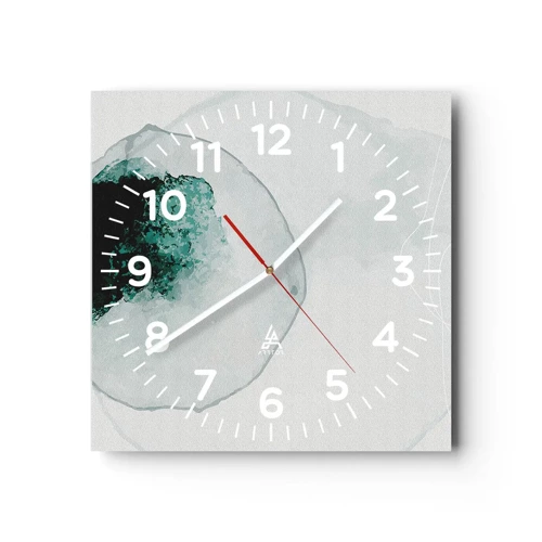 Reloj de pared - Reloj de vidrio - En una gota de agua - 40x40 cm