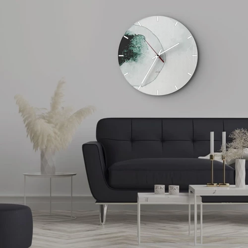 Reloj de pared - Reloj de vidrio - En una gota de agua - 40x40 cm