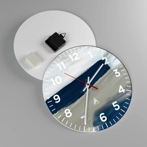 Reloj de pared - Reloj de vidrio - Encuentro con el blanco - 30x30 cm