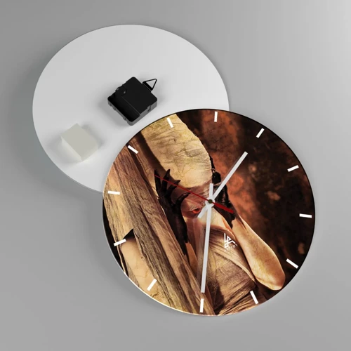 Reloj de pared - Reloj de vidrio - Entre el bien y el mal - 30x30 cm