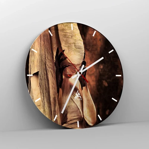 Reloj de pared - Reloj de vidrio - Entre el bien y el mal - 30x30 cm