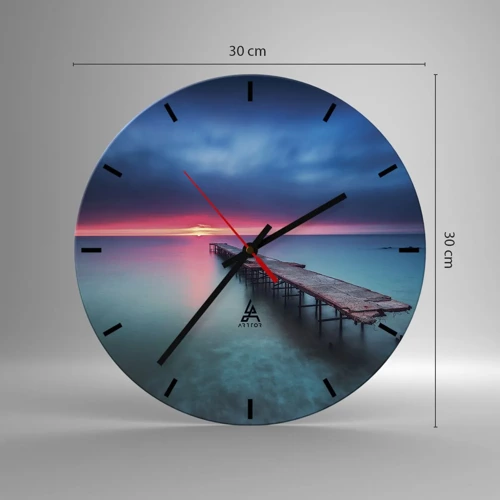 Reloj de pared - Reloj de vidrio - Entre el cielo y el agua - 30x30 cm