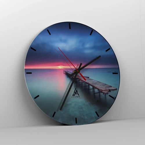 Reloj de pared - Reloj de vidrio - Entre el cielo y el agua - 30x30 cm