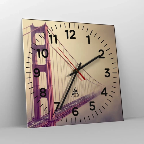 Reloj de pared - Reloj de vidrio - Entre el cielo y la tierra - 30x30 cm