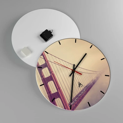 Reloj de pared - Reloj de vidrio - Entre el cielo y la tierra - 40x40 cm