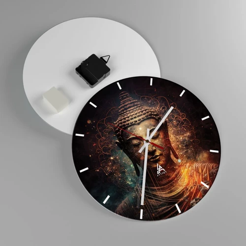 Reloj de pared - Reloj de vidrio - Equilibrio espiritual - 30x30 cm