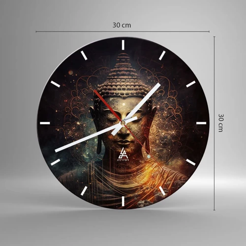 Reloj de pared - Reloj de vidrio - Equilibrio espiritual - 30x30 cm