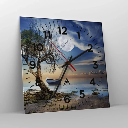 Reloj de pared - Reloj de vidrio - ¿Es el final o el principio? - 30x30 cm