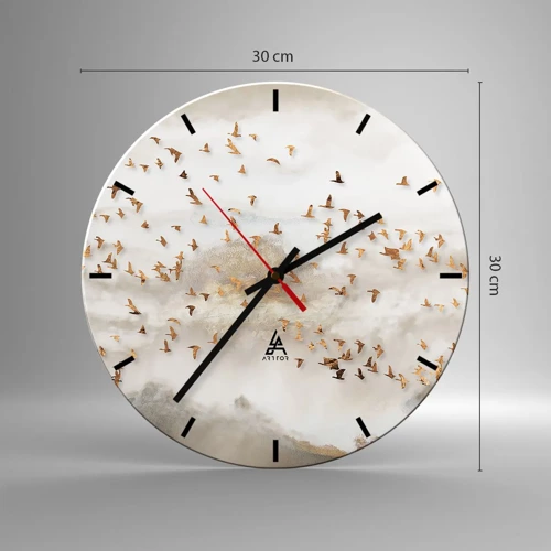 Reloj de pared - Reloj de vidrio - Es hora... - 30x30 cm