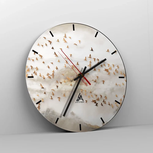 Reloj de pared - Reloj de vidrio - Es hora... - 30x30 cm